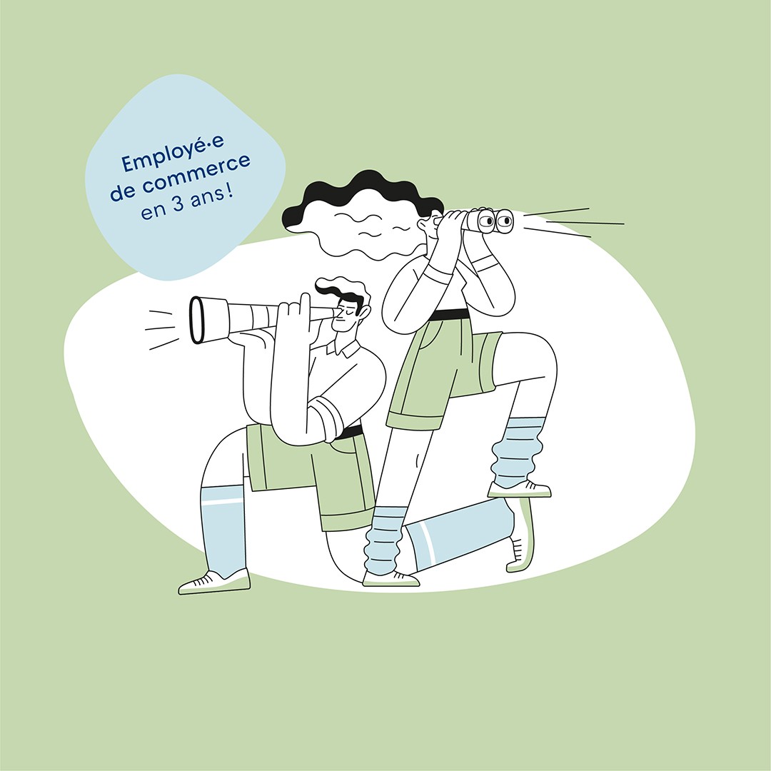 Illustration employé de commerce